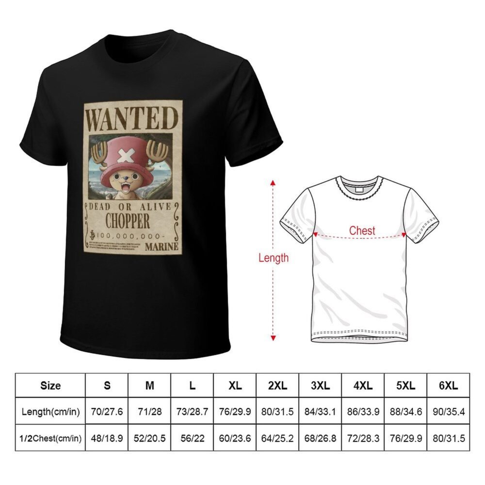 CHOPPER Wanted Black Oversized Tshirt One Piece Merch