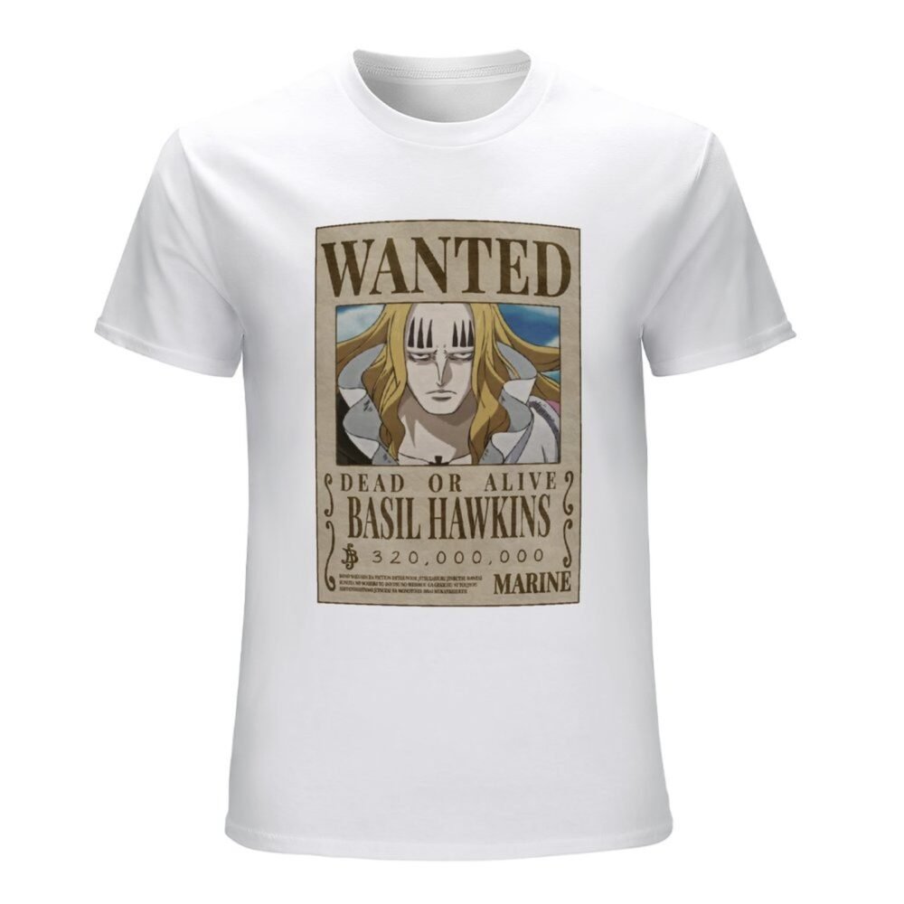 BASIL HAWKINS Wanted White Oversized Tshirt One Piece Merch
