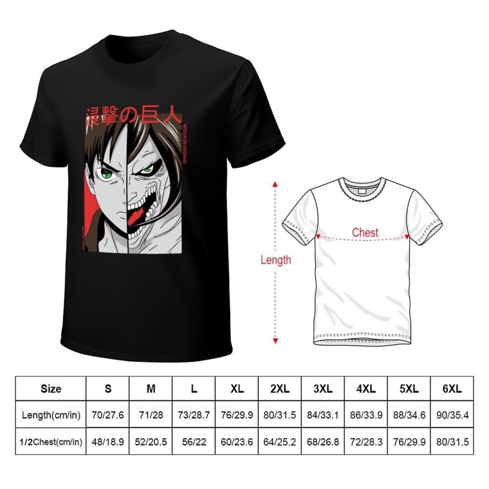 Eren Yeager Two Face Anime Black Oversized Tshirt