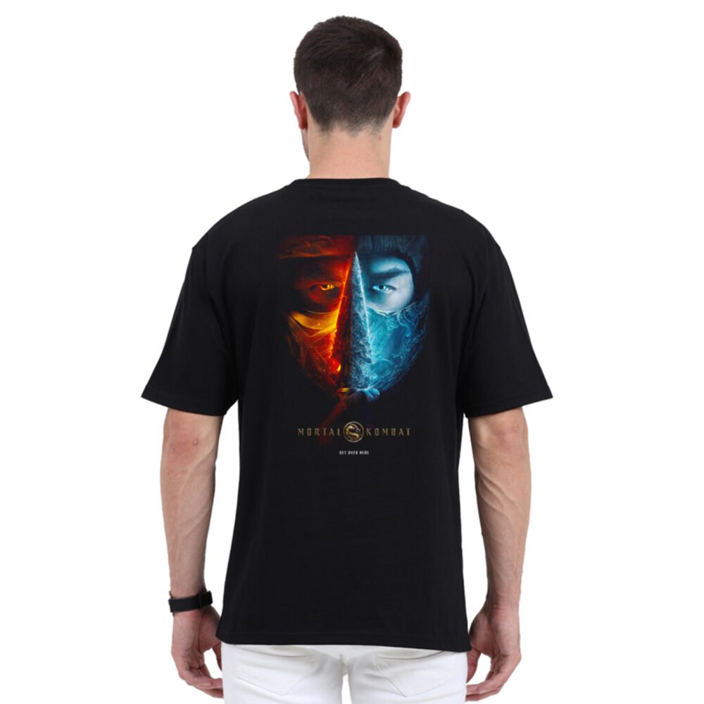 Mortal Kombat Black Oversized Printed T-shirt | YoungPhase