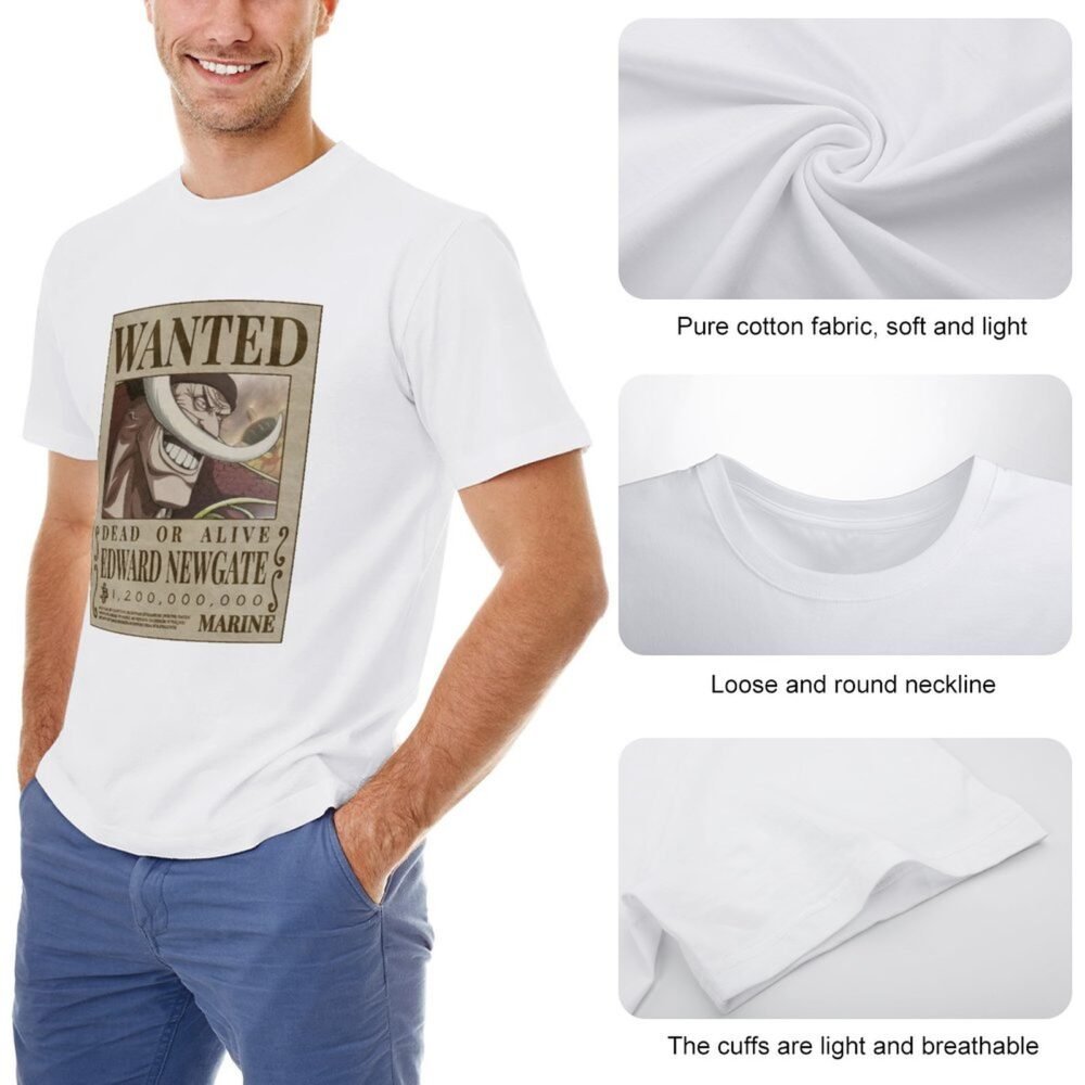 EDWARD NEWGATE Wanted White Oversized Tshirt One Piece Merch