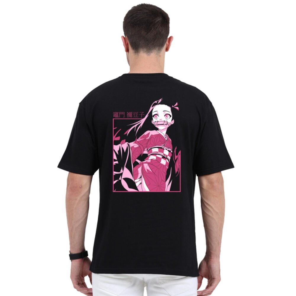 Demon Slayer Nezuko Kamado Black Oversized T-shirt | YoungPhase