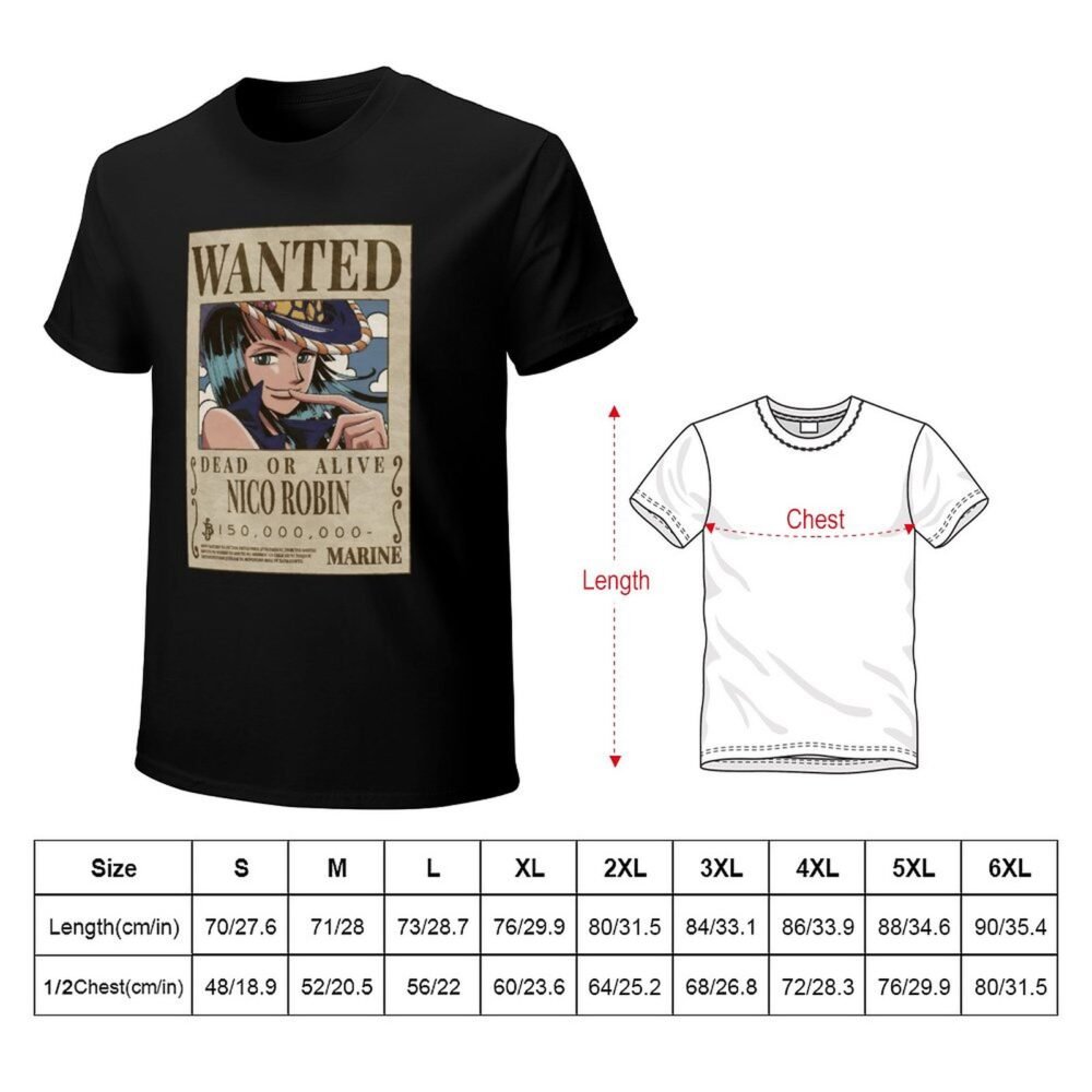 NICO ROBIN Wanted Black Oversized Tshirt One Piece Merch
