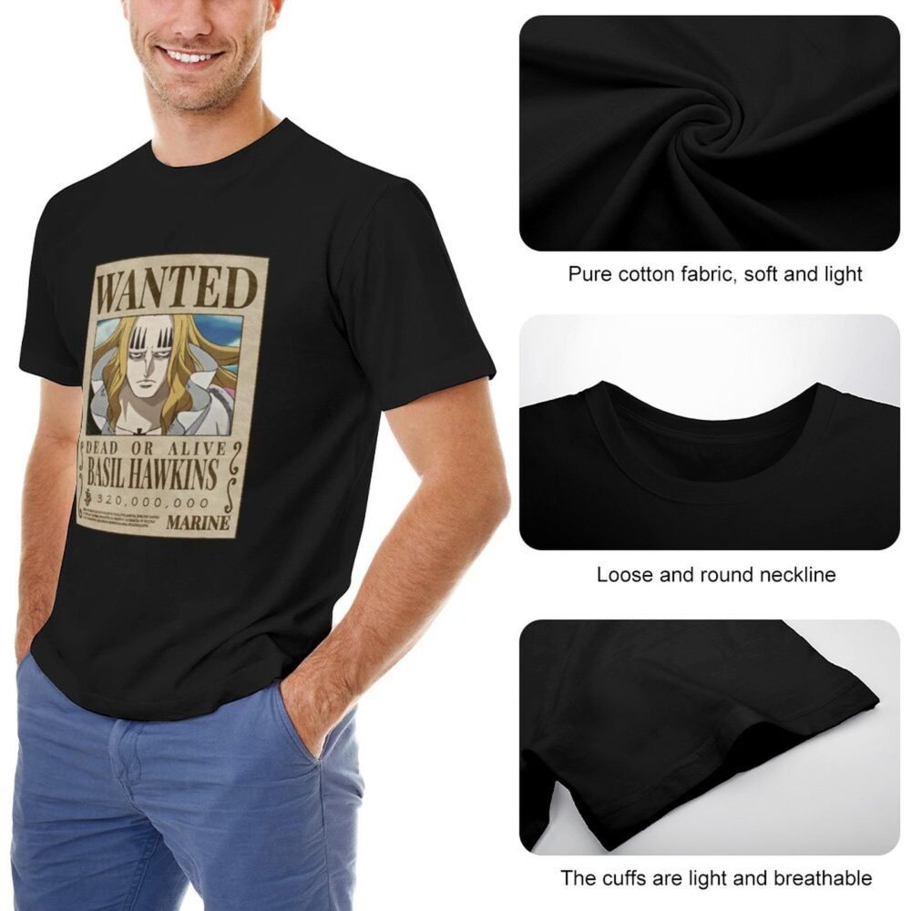 BASIL HAWKINS Wanted White Oversized Tshirt One Piece Merch