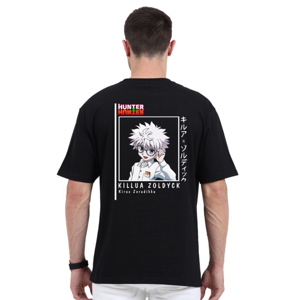 Hunter X Hunter Anime Black Oversized Printed T-shirt