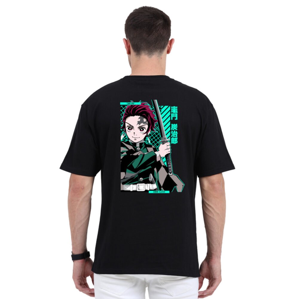 Demon Slayer Tanjiro Black Oversized T-shirt | YoungPhase