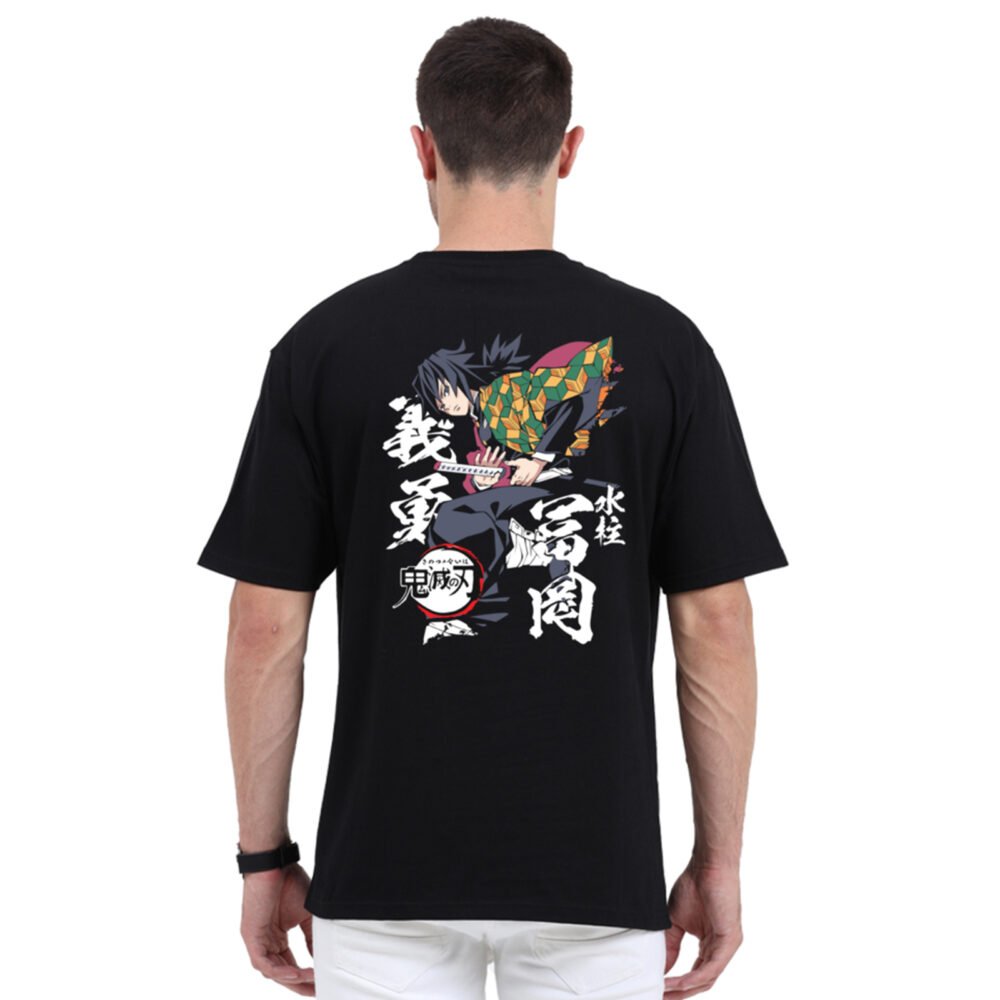 Demon Slayer Tomioka Giyuu Black Oversized T-shirt | YoungPhase