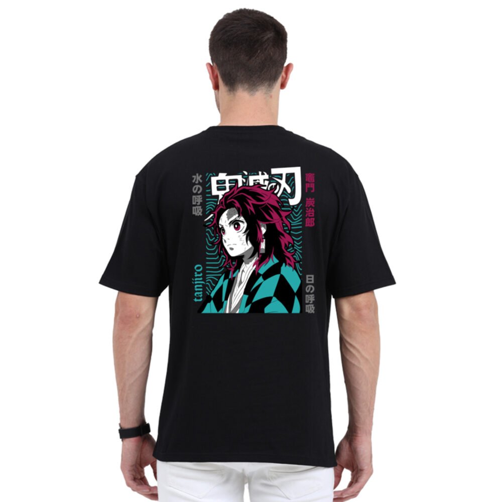 Demon Slayer Tanjiro Black Oversized T-shirt | YoungPhase
