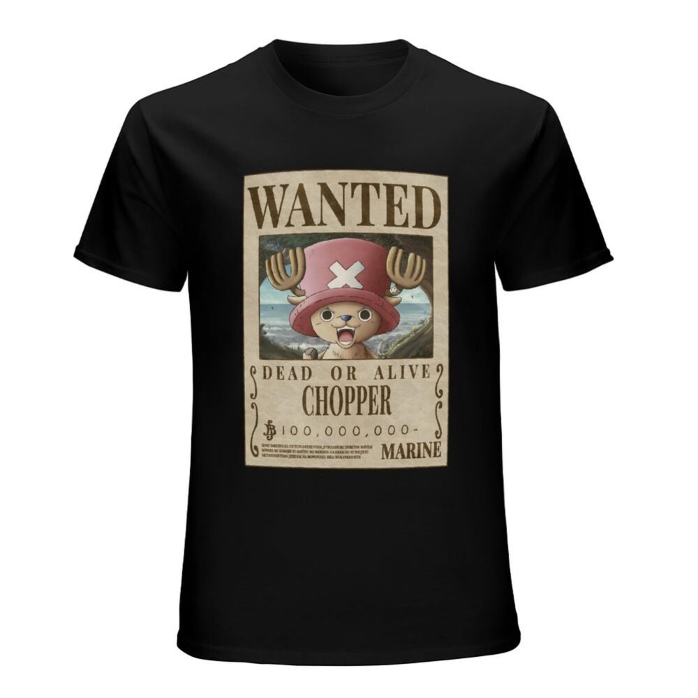 CHOPPER Wanted Black Oversized Tshirt One Piece Merch