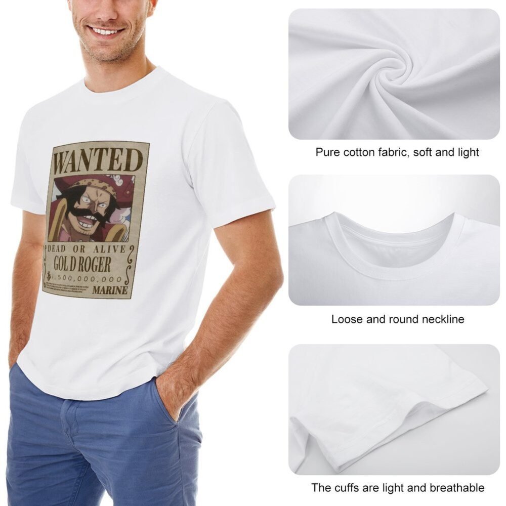 GOLD ROGER Wanted White Oversized Tshirt One Piece Merch