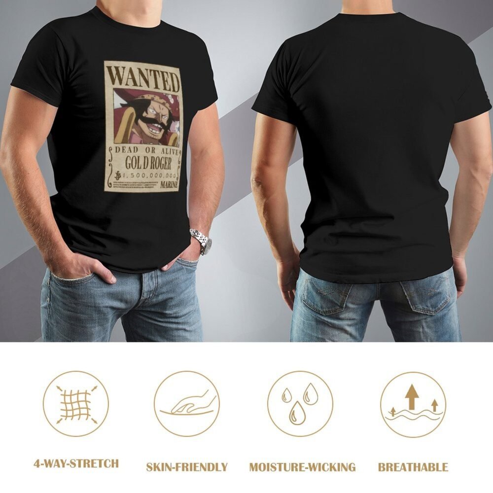 GOLD ROGER Wanted Black Oversized Tshirt One Piece Merch