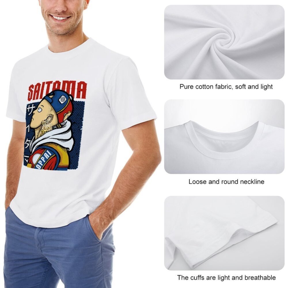 White Oversized Tshirt for Man - Saitama