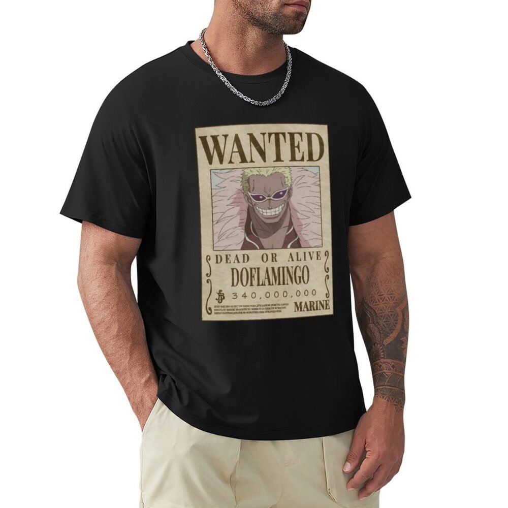 DOFLAMINGO Wanted Black Oversized Tshirt One Piece Merch