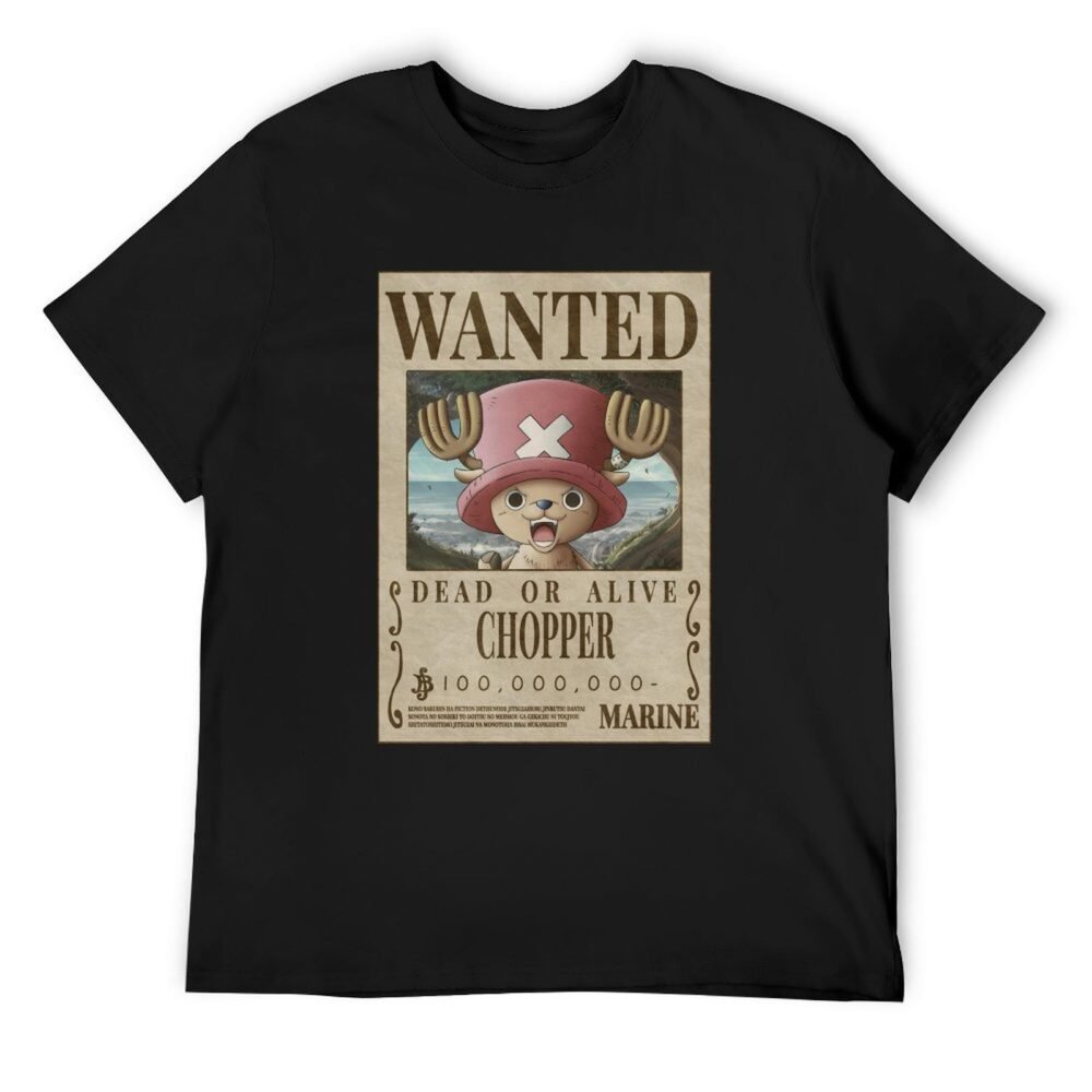CHOPPER Wanted Black Oversized Tshirt One Piece Merch