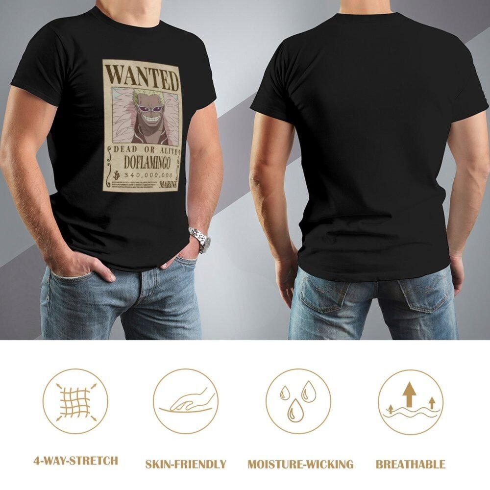 DOFLAMINGO Wanted Black Oversized Tshirt One Piece Merch