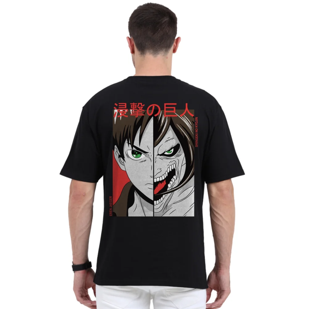 Unisex Black Oversized Printed T-shirt | YoungPhase