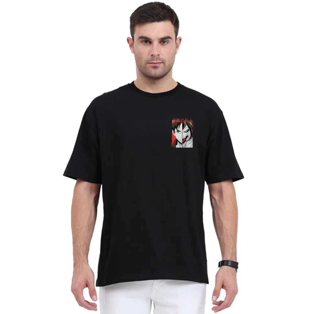 Unisex Black Oversized Printed T-shirt | YoungPhase