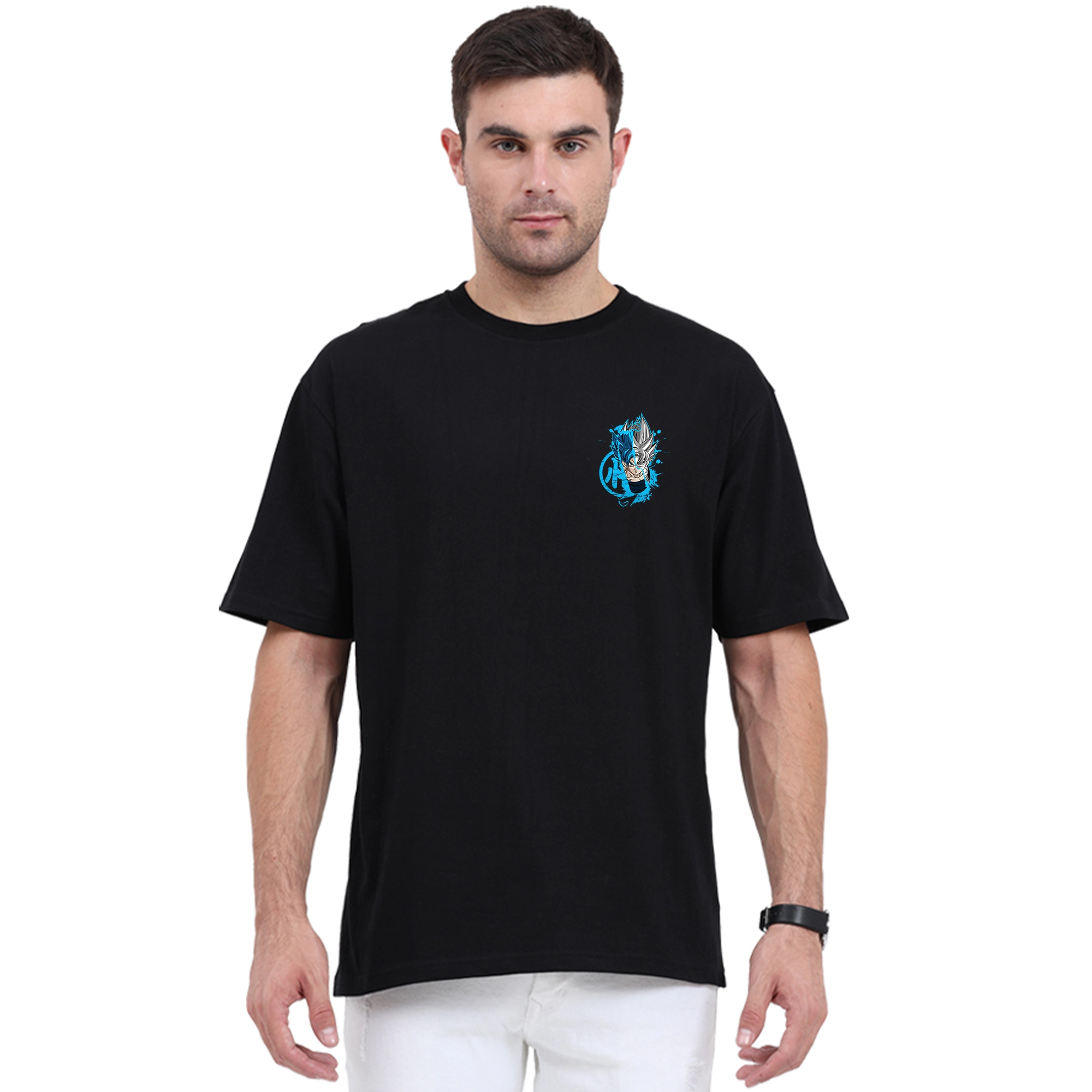 Unisex Dragon Ball White Oversized Printed T-shirt
